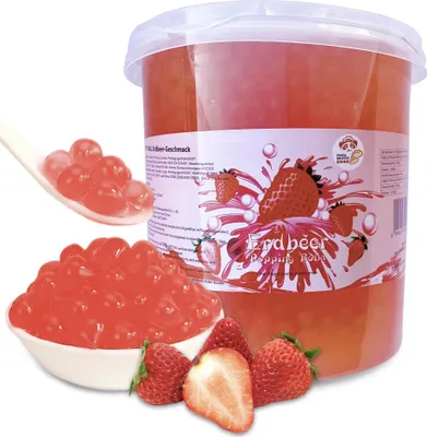 Produktbild von Bubble Tee Popping Boba-XXL Erdbeere Boba 3KG-Vegan-Super Ideen zum Bubble Tea DIY und Fantastische Boba Partys