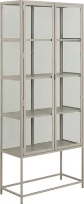 Produktbild von Seaford Vitrinenschrank 2 Glastüren grau.