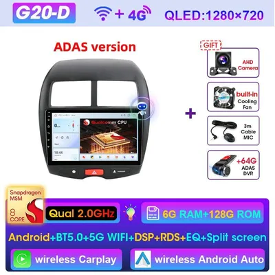 Productafbeelding van Android Autoradio 2DIN - Multimedia Systeem met 10 Inch HD Scherm - Draadloze CarPlay & Android Auto