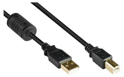 Productafbeelding van Good Connections USB2.0 kabel met ferrietkern, type A-B, zwart, 1 meter