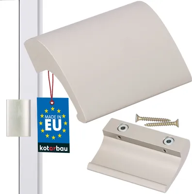 Produktbild von KOTARBAU Balkontürgriff Aluminium Balkongriff Edelstahloptik Terrassentürgriff DE LUXE Sicher Raucher Türoptik Schließen Griffmuschel Universal Ziehgriff