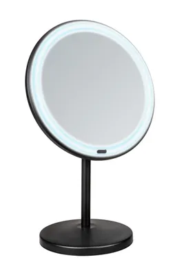 Produktbild von WENKO Kosmetikspiegel Standspiegel 5fach Vergrößerung LED Spiegel ONNO Schwarz