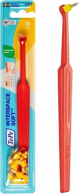 Produktbild von TEPE Interspace Soft Zahnbürste Spot Bürstenhalter 1pc + Tipps 12pc Mix