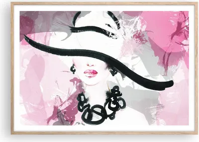 Produktbild von Gerahmtes Poster - Rahmen in heller Eiche - Frau Abstraktion - 100x70 cm - Wand Bild - Wanddeko - Wandbilder - Wandposter - Bilderrahmen - Bilder - Kunstdruck - Wandbild - P2NAA100x70-3690