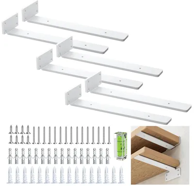 Productafbeelding van Drijvende plankhouders, 30 cm, zwarte plankhouders, 6 stuks