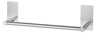 Image de Porte-serviettes pour salle de bain, sans perçage, en acier inoxydable, 30 cm, argenté