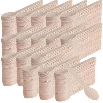 Immagine prodotto di Omgoods - 800 cucchiaini di legno monouso - 16 cm, lisci, ideali per feste e catering