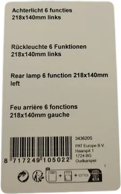 Produktbild von Rückleuchte 6 Funktionen 218x140mm links im Blister