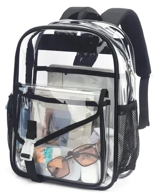 Immagine prodotto di Zaino da donna trasparente in PVC, impermeabile, nero, 26x11x35 cm, modello T9051