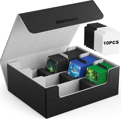Produktbild von Sammelkarten-Aufbewahrungsbox für mehr als 1800 Karten mit magnetischem Verschluss und 10 Kartenunterteilungen
