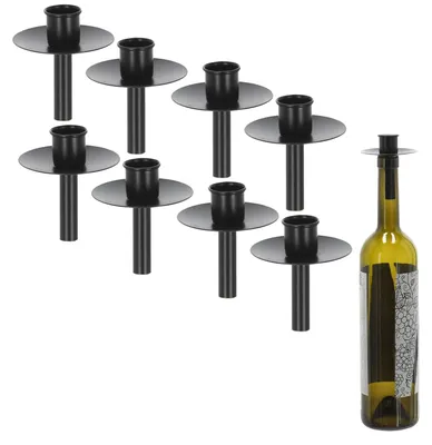 Imagen del producto de Soporte para velas Novaliv, 8 unidades, forma de botella, color , hierro. Accesorio para botellas para velas, aproximadamente 2 cm de diámetro. Soporte para velas en forma de botella, para velas tipo estaca. Porta velas, soporte para velas tipo estaca