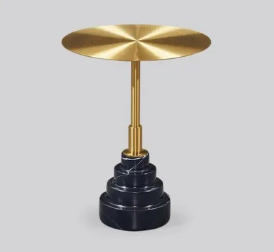 Immagine prodotto di Tavolino design tavoli mobili acciaio inox rotondo metallo oro