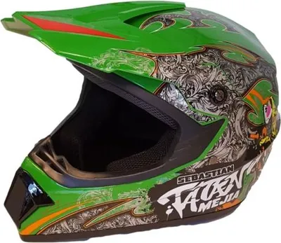 Produktbild von Crosshelm Helm Kinderhelm Motorradhelm Motocross Quad Mejia Grün Größe XS