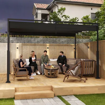 Produktbild von Pergola – Überdachung – Gartenüberdachung – Sonnenschutz – Terrassenüberdachung – 3x3 Meter – Aluminium