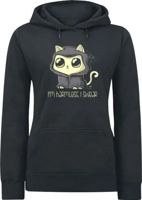 Produktbild von Tierisch Kapuzenpullover Damen I'm Harmless. I Swear schwarz M