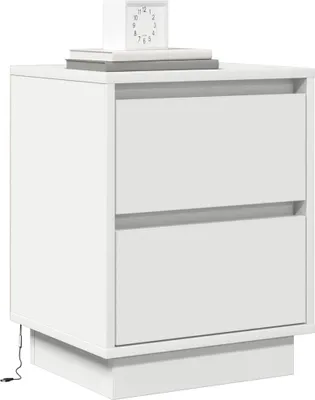 Obrázek produktu pro vidaXL Noční stolek se zásuvkami Bílý 39 x 34,5 x 50 cm Materiál na bázi dřeva