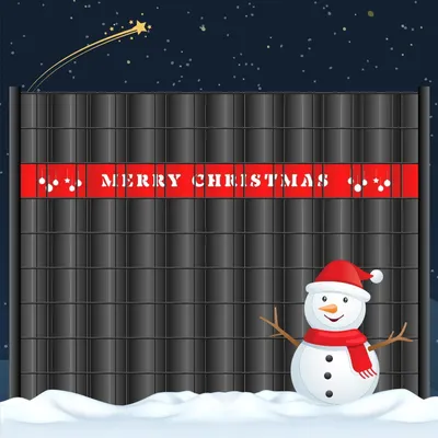 Produktbild von zaun|zu PREMIUM Merry Christmas Sichtschutzstreifen Rot 2,55m