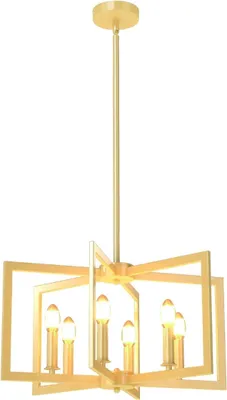 Image de Lustre à 6 lumières à hauteur réglable, bronze champagne