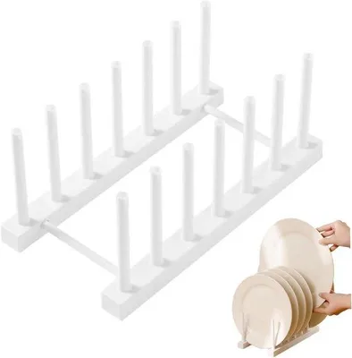 Produktbild von Metallischer Deckel Organizer 6-Slot-Ständer für Küche, Metallischer Deckelhalter für Pfannen, Schneidebretter, Teller und Schrankorganisation