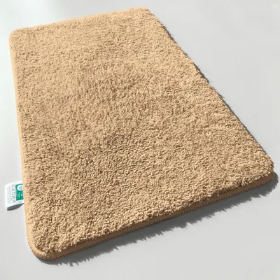 Produktbild von Weiche Badematte beige, rutschfest und waschbar, 60x100 cm