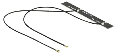 Obrázok produktu pre Delock WLAN dvojitá anténa 2 x MHF IV 802.11 ac/a/h/b/g/n 5 dBi 150 mm PCB vnútorná samolepiaca