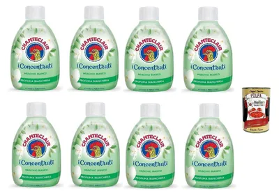 Produktbild von Chanteclair I Konzentrate Wäscheparfüm Weißer Moschus, intensiver und anhaltender Duft auf dem Haar, 8x 220 ml + Italian Gourmet polpa 400g