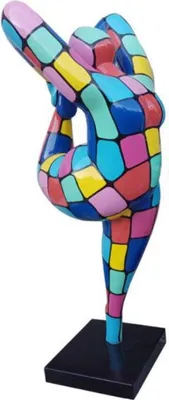 Produktbild von Casa Padrino Luxus Designer Deko Skulptur Frau Bunt / Schwarz H. 85 cm - Abstrakte Deko Figur - XXL Deko Skulptur - XXL Deko Figur - Wohnzimmer Deko - Garten Deko - Abstrakte Deko Skulpturen