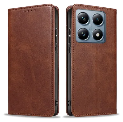 Produktbild von Handyhülle für Xiaomi 14T Pro Kunstleder Flip Cover Hülle Klapphülle Case Kartenfach Farbe: Dunkelbraun