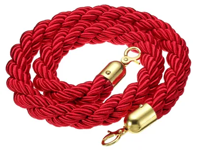 Absperrkabel 1,2 m, gedrehtes Pfostenseil, rot-gold