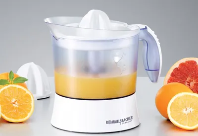 Produktbild von Zitruspresse ZP 40, 1 Liter Saftbehälter, leiser Motor,Ein/Ausschaltung über Presskegel,Rechts-/Linkslauf, Einstellung des Fruchtfleischgehaltes, 1 Presskegel für große und kleine Früchte, 40 Watt