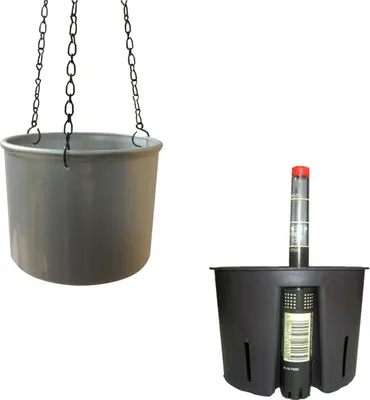 Produktbild von Set3 Blumenampel Corona 09/07 silber Ø 09.0cm H 07.5cm +KT+WA
