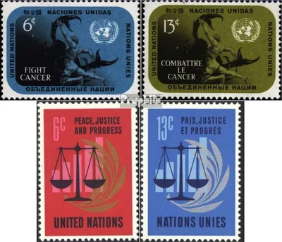 Produktbild von Briefmarken UNO - New York 1970 Mi 224-225,229-230 (kompl.Ausg.) gestempelt Sondermarken