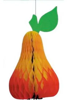 Produktbild von Dekoration Wabenball Birne aus Seidenpapier, 20cm Durchmesser, schwer entflammbar
