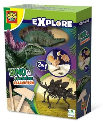 Produktbild von SES Creative Explore Dino und Skeletten ausgraben 2 in 1 - Stegosaurus, Dinosaurier, Archäologie, 5 Jahr(e), Mehrfarbig