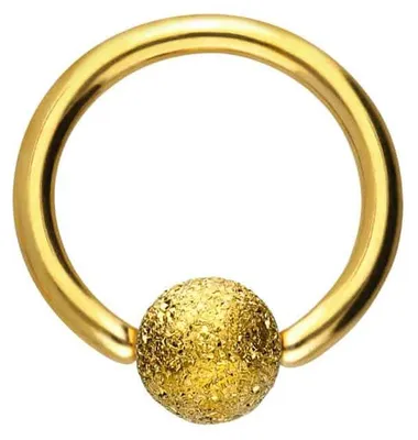 Produktbild von Intim-Piercing, Septum Piercing Chirurgenstahl Klemmkugelring DIAMANTOPTIK Gold Innendurchmesser: 8mm + Stabstärke: 1,2mm