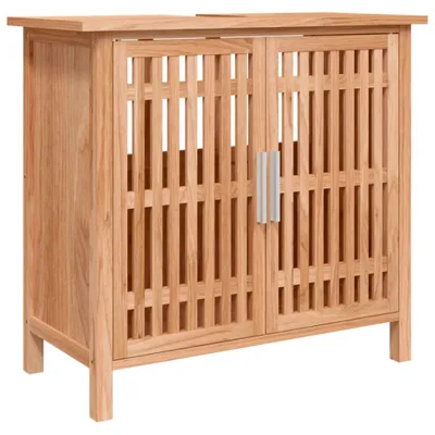 Image de vidaXL Meuble sous-lavabo 66x29x61,5 cm bois massif noyer