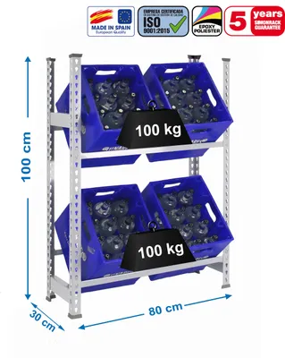 Zdjęcie produktu dla SIMONBOTTLE Regał metalowy 2-1000x800x300 ocynkowany