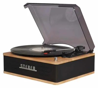 Produktbild von Denver VPB-262LW, Audio-Plattenspieler mit Riemenantrieb, Manuell, Schwarz, Holz, 33 1/3,45,78 RPM, 4 W, AC