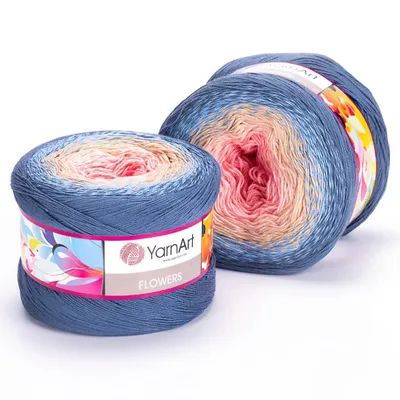 Produktbild von YarnArt Flowers 262 – Farbverlaufsgarn, 1000 m, 4-fädig, weiche Baumwollmischung
