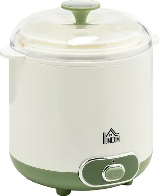 Zdjęcie produktu dla Fortuna Lai Jogurtownica, 1,5 l Jogurtownica z 2 słoikami, sitkiem, pokrywką, 20 W Jogurtownica do jogurtu greckiego, dla 3–5 osób, 19,5 x 17,5 x 21,4 cm, biała