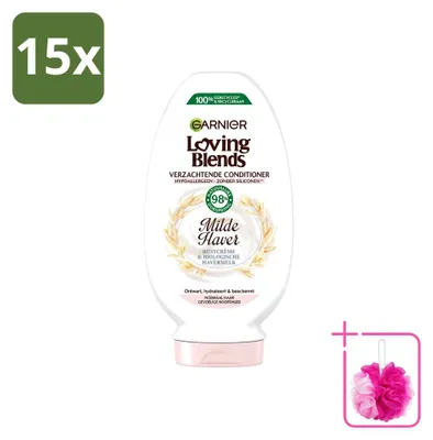 Zdjęcie produktu dla 15 sztuk odżywki Garnier Loving Blends dla normalnych włosów i wrażliwej skóry głowy, zawierającej ekstrakt z owsa, o pojemności 250 ml - zestaw ekonomiczny