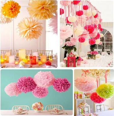 Produktbild von Türkiser Seidenpapier Dekobommel 25 cm Ø für Geburtstage, Hochzeiten & Partys