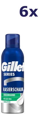 Produktbild von 6x Gillette Sensitive Rasiercreme mit Aloe Vera, 200 ml
