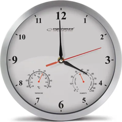 Zdjęcie produktu dla ESPERANZA Zegar Ścienny Washington Biały EHC008W - Okrągły, 30 cm