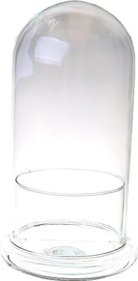 Produktbild von INNA-Glas Glashaube FRANKHILDE mit Teller, recycelt, transparent, 27cm, Ø15cm - Haube mit Teller