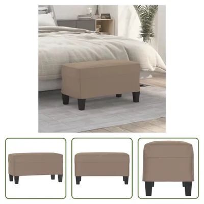 Image de The Living Store Banc taupe 70x35x41 cm tissu microfibre