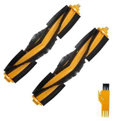 Two vacuum cleaner roller brushes and a small cleaning tool are displayed against a white background.