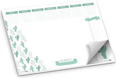 Produktbild von itenga Schreibtischunterlage Kaktus DIN A2 50 Blatt