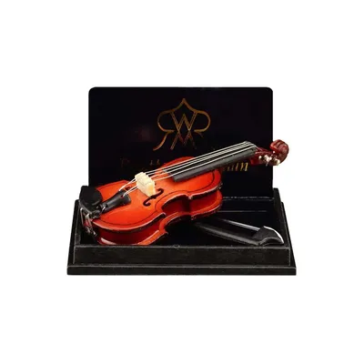 Image de Violon miniature avec archet – Instrument de musique pour collectionneurs