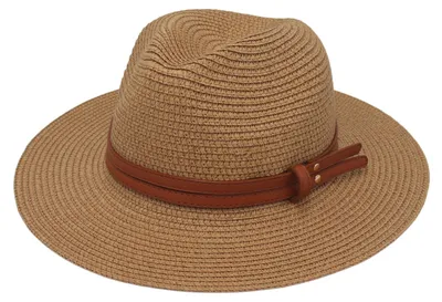 Produktbild von Panama-Hut aus Stroh, faltbar, für Damen und Herren, Sonnenschutz, wasserdicht, ideal für Reisen und Strand